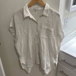 Madewell chenille Waffle Button Down Tunic